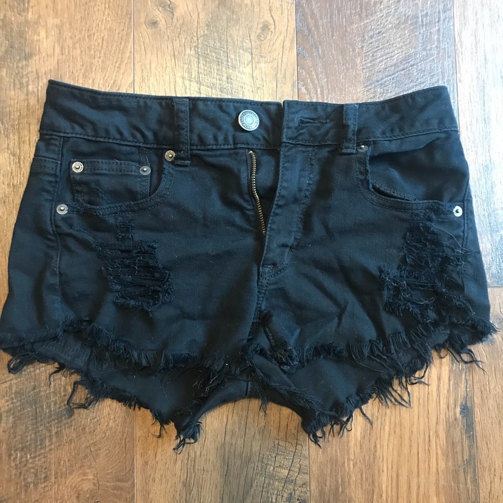 American Eagle size 2 black ripped shorts